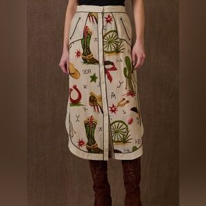 NWT Double D Ranch Atomic A-Line Western Skirt Size 2